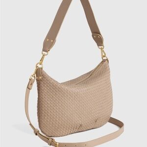 Italian Leather Convertible Crescent Handwoven Shoulder Bag